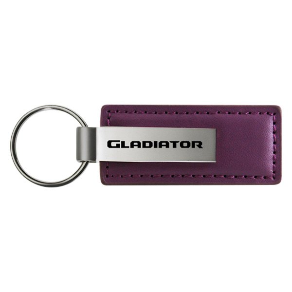 Autogold® - Gladiator Logo Purple Leather Key Chain