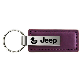 Autogold® - Jeep Duck Logo Purple Leather Key Chain