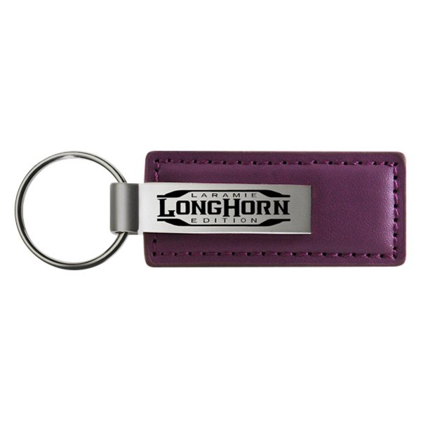 Autogold® - Longhorn Laramie Logo Purple Leather Key Chain