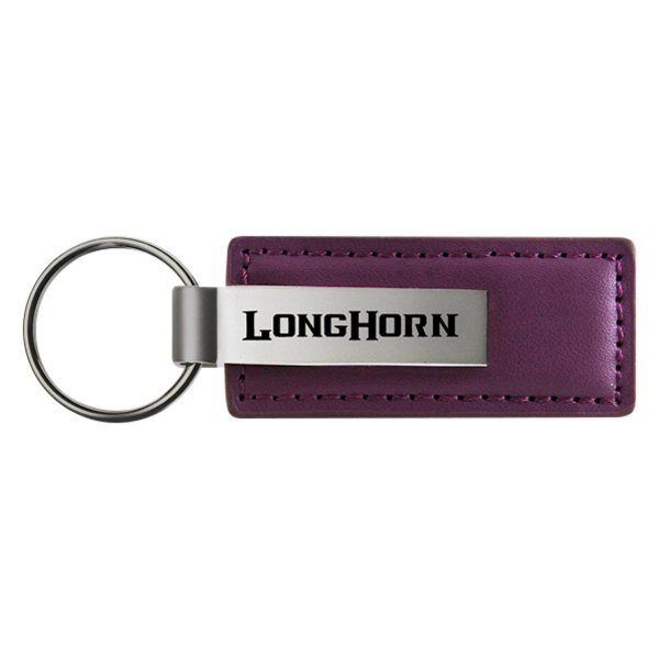Autogold® - Longhorn Logo Purple Leather Key Chain