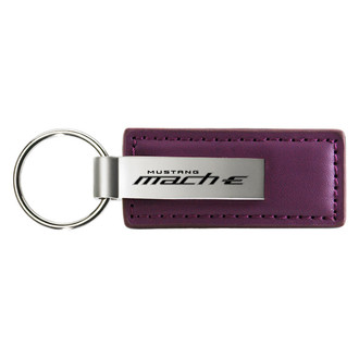 Autogold® - Mach-E Logo Purple Leather Key Chain