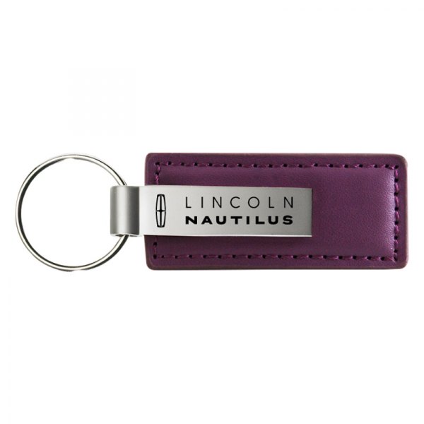 Autogold® - Nautilus Logo Purple Leather Key Chain