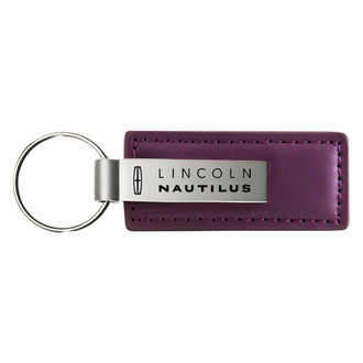 Autogold® - Nautilus Logo Purple Leather Key Chain