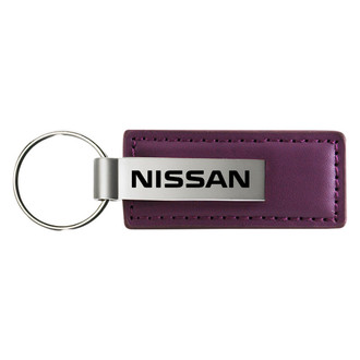 Autogold® - Nissan Logo Purple Leather Key Chain