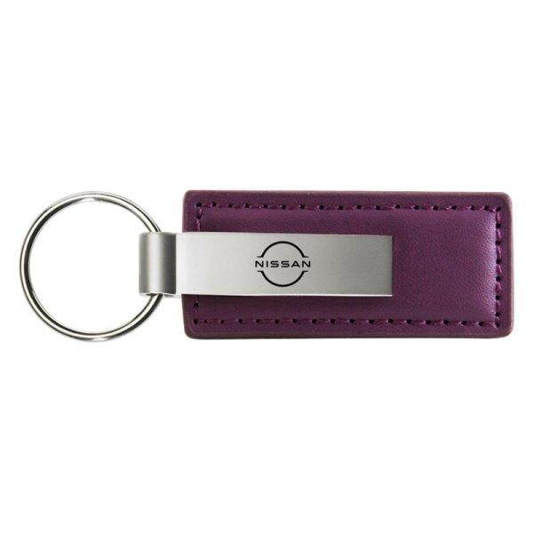 Autogold® - Nissan Logo Purple Leather Key Chain