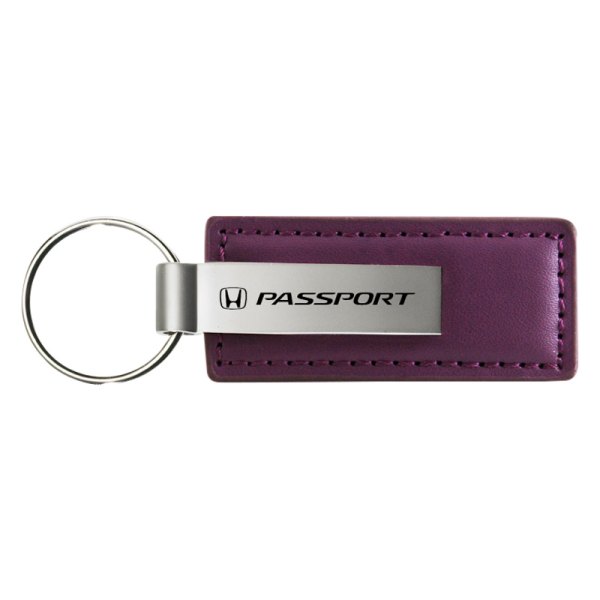 Autogold® - Passport Logo Purple Leather Key Chain