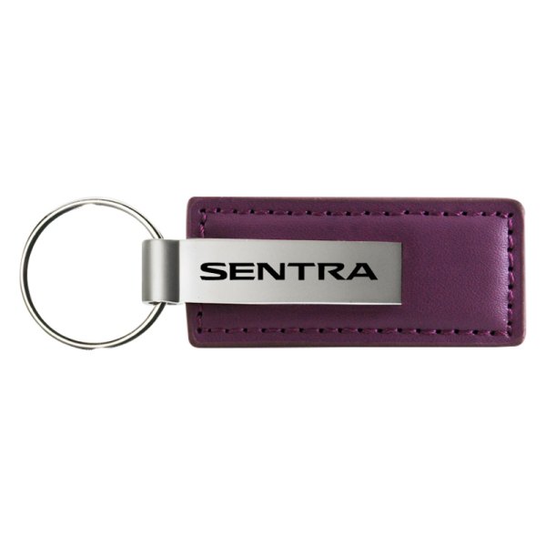 Autogold® - Sentra Logo Purple Leather Key Chain