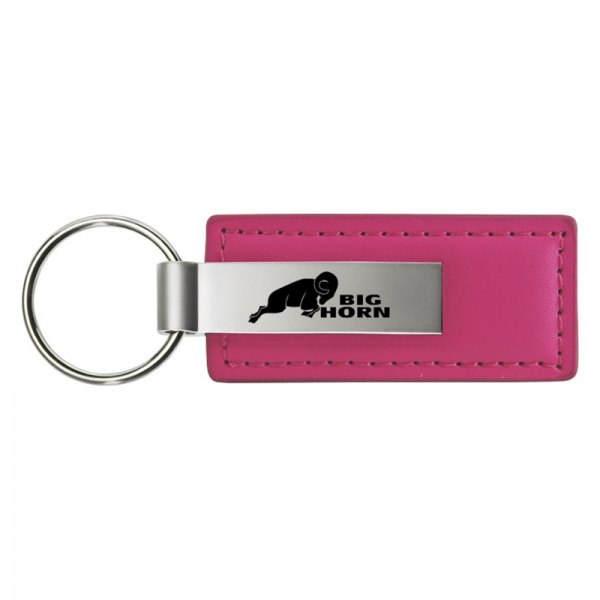 Autogold® - Big Horn Logo Pink Leather Key Chain