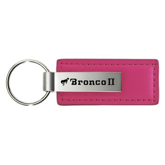 Autogold® - Bronco II Logo Pink Leather Key Chain