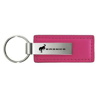 Autogold® - Bronco 2020 Logo Pink Leather Key Chain