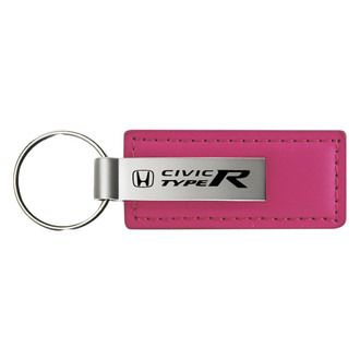 Autogold® - Civic Type R Logo Pink Leather Key Chain