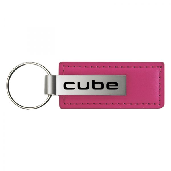 Autogold® - Cube Logo Pink Leather Key Chain