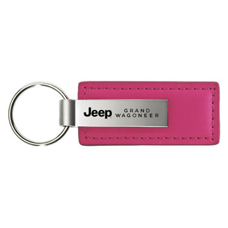 Autogold® - Grand Wagoneer Logo Pink Leather Key Chain