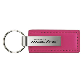 Autogold® - Mach-E Logo Pink Leather Key Chain
