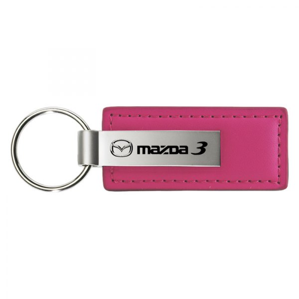 Autogold® - Mazda 3 Logo Pink Leather Key Chain