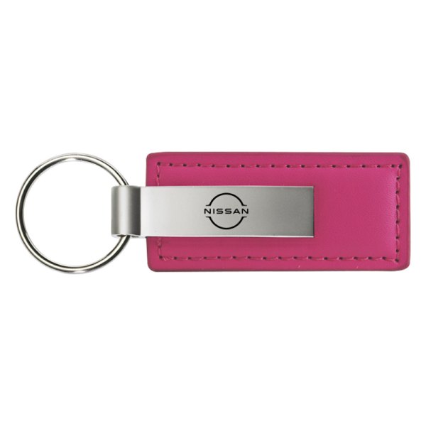 Autogold® - Nissan Logo Pink Leather Key Chain