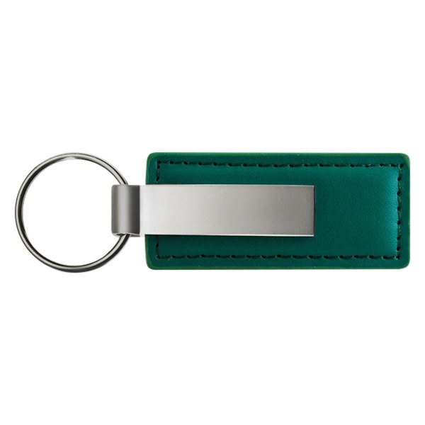 Autogold® - Blank Logo Green Leather Key Chain