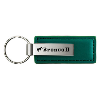 Autogold® - Bronco II Logo Green Leather Key Chain