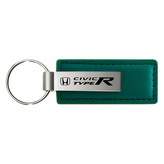 Autogold® - Civic Type R Logo Green Leather Key Chain