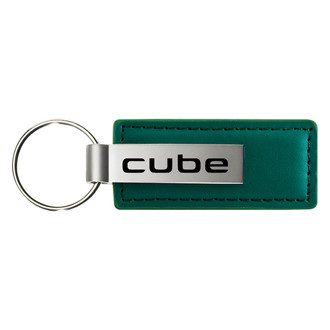 Autogold® - Cube Logo Green Leather Key Chain
