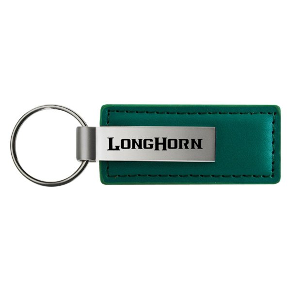 Autogold® - Longhorn Logo Green Leather Key Chain