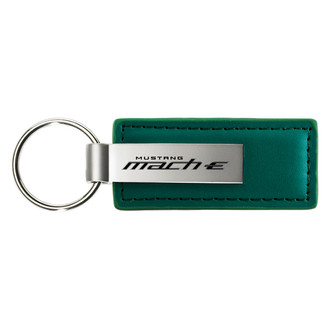 Autogold® - Mach-E Logo Green Leather Key Chain