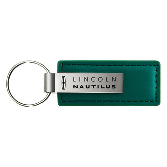 Autogold® - Nautilus Logo Green Leather Key Chain