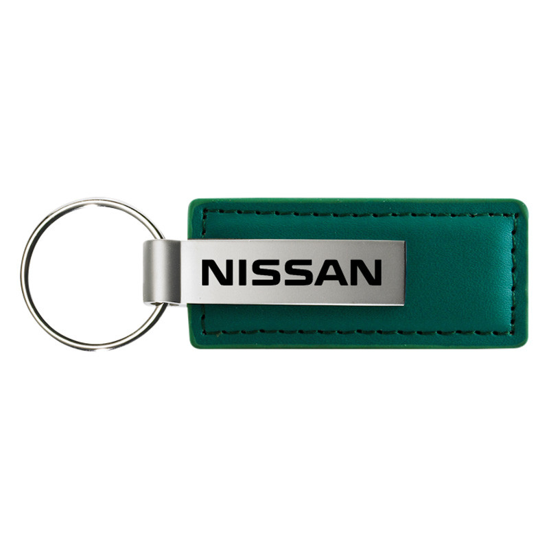 Autogold® KC1546.NIS - Nissan Logo Green Leather Key Chain