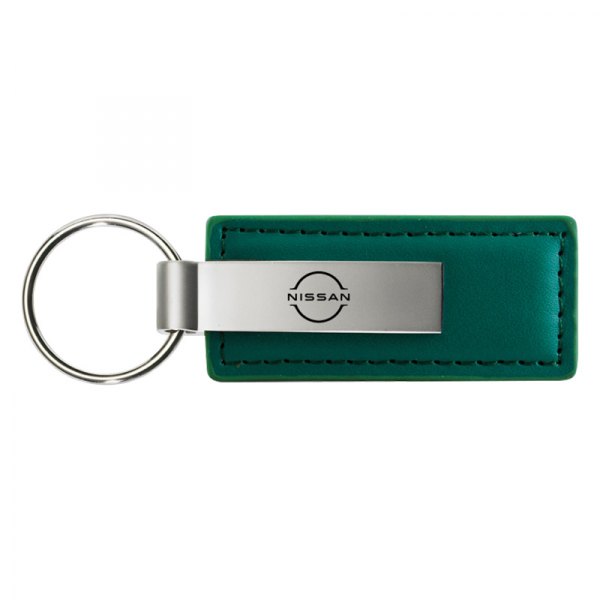 Autogold® - Nissan Logo Green Leather Key Chain
