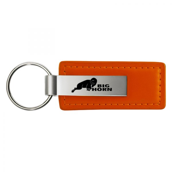 Autogold® - Big Horn Logo Orange Leather Key Chain