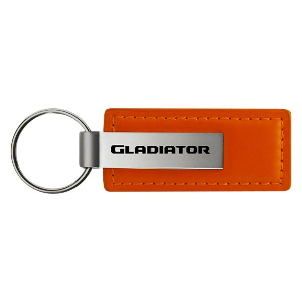 Autogold® - Gladiator Logo Orange Leather Key Chain