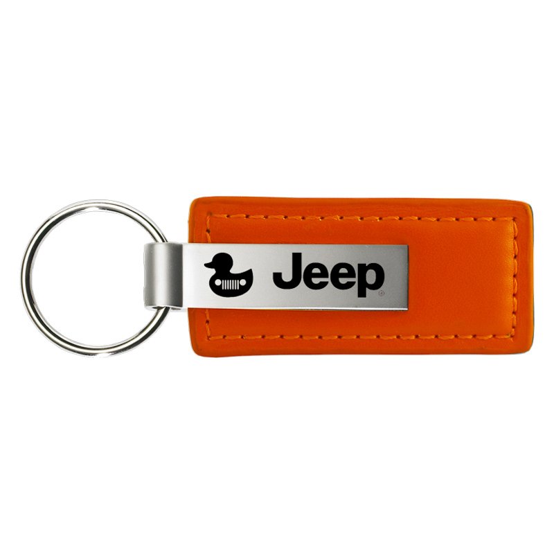 Autogold® KC1547.JEEQ - Jeep Duck Logo Orange Leather Key