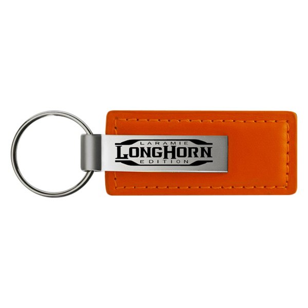Autogold® - Longhorn Laramie Logo Orange Leather Key Chain