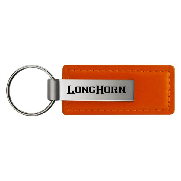Autogold® - Longhorn Logo Orange Leather Key Chain