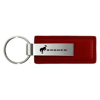 Autogold® - Bronco 2020 Logo Burgundy Leather Key Chain