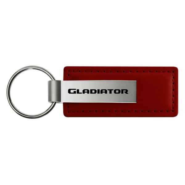Autogold® - Gladiator Logo Burgundy Leather Key Chain