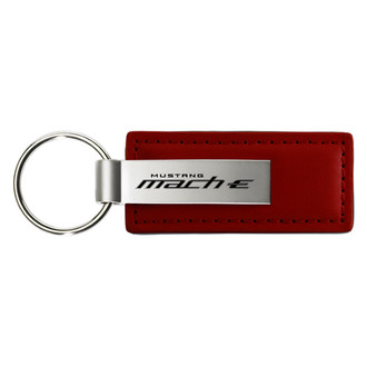 Autogold® - Mach-E Logo Burgundy Leather Key Chain