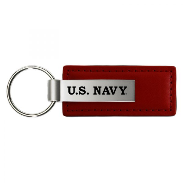 Autogold® - U.S. Navy Logo Leather Key Chain