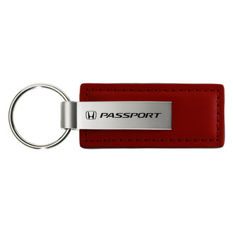 Autogold® - Passport Logo Burgundy Leather Key Chain