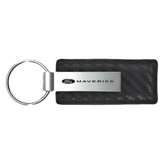 Autogold® - Maverick 2022 Logo Black Carbon Fiber Leather Key Chain