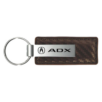 Autogold® - ADX Logo Taupe Carbon Fiber Leather Key Chain