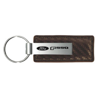 Autogold® - F-550 Logo Taupe Carbon Fiber Leather Key Chain