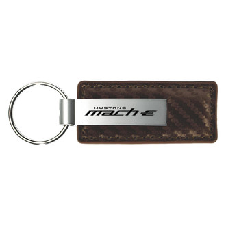 Autogold® - Mach-E Logo Taupe Carbon Fiber Leather Key Chain