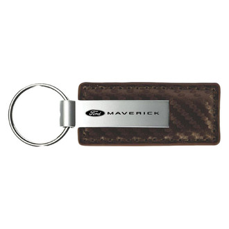 Autogold® - Maverick 2022 Logo Taupe Carbon Fiber Leather Key Chain