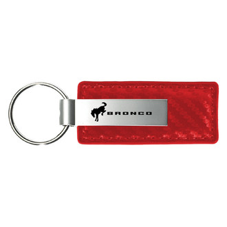 Autogold® - Bronco 2020 Logo Red Carbon Fiber Leather Key Chain
