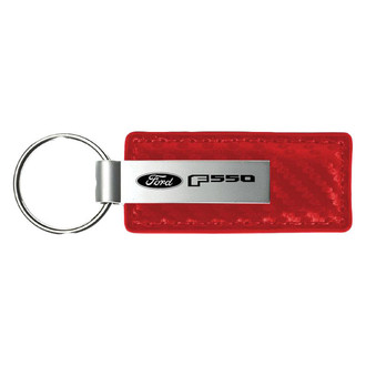 Autogold® - F-550 Logo Red Carbon Fiber Leather Key Chain