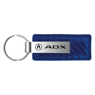 Autogold® - ADX Logo Blue Carbon Fiber Leather Key Chain