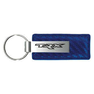 Autogold® - TRX Logo Blue Carbon Fiber Leather Key Chain