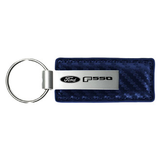 Autogold® - F-550 Logo Navy Carbon Fiber Leather Key Chain