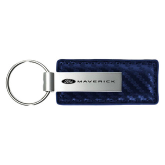 Autogold® - Maverick 2022 Logo Navy Carbon Fiber Leather Key Chain